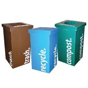 矩形波纹Coroplast塑料分类垃圾箱回收垃圾桶