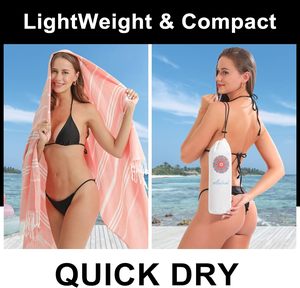Serviette de plage turque surdimensionnée 100% coton turc, sans sable, extra large, ultra douce, séchage rapide, compacte et légère pour les voyages - Product Image 2