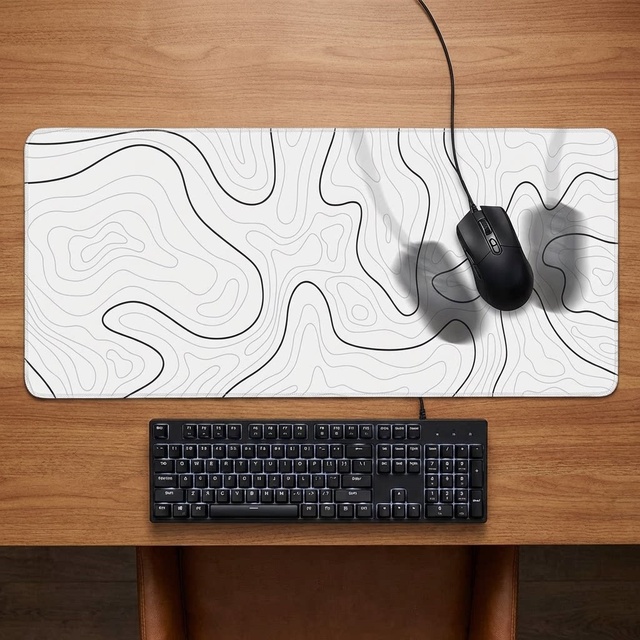 Custom Rubber Mouse Pad with Non-slip Base Waterproof Smooth Cloth Surface Stitched Edge Desk Mat for Gaming & Office