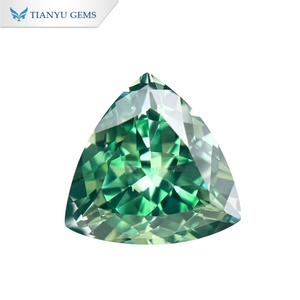 Tianyu gemas laboratorio <span class=keywords><strong>zafiro</strong></span> Trillón corte <span class=keywords><strong>verde</strong></span> amarillo azul púrpura color al por mayor y tamaño personalizado - Product Image 5