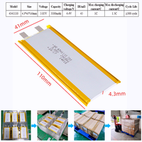 4341110 3.85V 3100mah Baterai Li-polimer Kustom 11.1V 14.8V Paket Baterai Laptop Lithium Polimer Isi Ulang