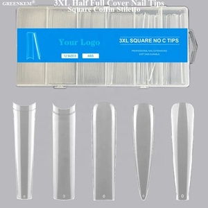 Faux ongles carrés Super Long Ballerina Press On Nail Full Cover Gel Tips Stiletto XXL <span class=keywords><strong>Capsule</strong></span> 3XL Half Cover Nail Tips - Product Image 1
