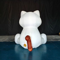 Mascotte gonflable géante personnalisée de dessin animé, chat blanc de 4 m, en tissu Oxford imperméable, résistant au soleil et durable pour la publicité des animaleries