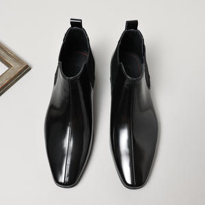 Botas de tobillo de cuero hechas a mano para hombre, estilo ejecutivo con punta en pico - Zapatos de cuero muy populares - Product Image 4