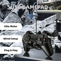 Mando de Juego con Cable USB y Motor de Vibración para PC, Joystick para Juegos en Casa