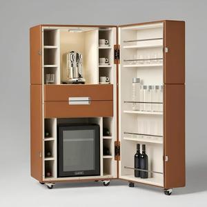 Vinoteca de Lujo Minimalista de Cuero Genuino con Enfriamiento, Mueble de Almacenamiento Moderno de Madera Maciza, Diseño de Alta Gama para el Hogar Ogjg1011 - Product Image 4