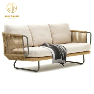 Comfortable Cushion Balcony Beach Wicker Chair Courtyard Leisure Sofa Garden Rattan Sofas Set Outdoor Furniture