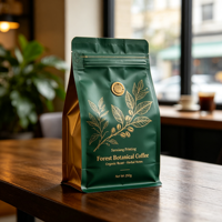 Sachet à café en aluminium imprimé par gravure personnalisé, à fond plat, scellé sur huit côtés, de haute qualité pour Mylar de qualité alimentaire, vente en gros