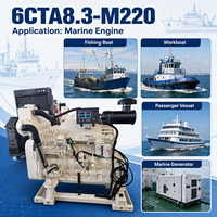 Moteur diesel marin SCDC Cums 6CTA8.3-M220 220HP 164kW 1800RPM, 6 cylindres en ligne, turbocompressé, refroidi par air, pour bateau de travail