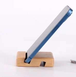 Custom Logo Wood Bamboo Desk Phone Holder <b>Stand</b> for Smart Phone Tablet Holder - Product Image 3