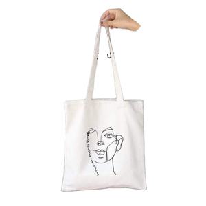 Sac fourre-tout en toile écologique imprimé de logo personnalisé Sac fourre-tout en coton réutilisable pour cadeaux de promotion Motif de lettre imprimé personnalisé - Product Image 1