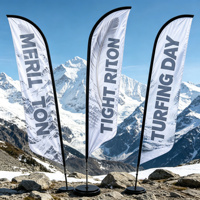 Drapeau publicitaire extérieur avec graphique imprimé interchangeable pour la promotion des centres commerciaux