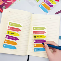 Bloc-notes adhésif personnalisé, onglets d'index multicolores, onglets d'index transparents en PET, onglets d'index transparents de bureau, ensembles de papeterie