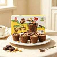 Coupelle de chocolat saine avec prébiotiques ajoutés, dessert céréalier en cornet croustillant, fournisseur en gros