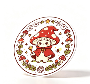Décoration murale ronde en métal en forme de champignon mignon, artisanat de dessin animé, ornement fantaisie rouge et blanc pour la décoration de la pièce - Product Image 4