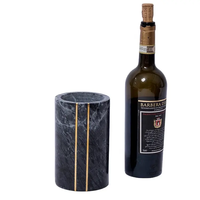 Nouveauté refroidisseur de glace à champagne seau barre accessoires marbre et laiton refroidisseur de vin casier à vin en marbre support de seau à vin