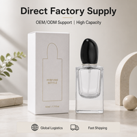 Flacon de parfum en verre mat personnalisable de 50 ml, avec couvercle décoratif en forme de galet, impression sérigraphique et marquage à chaud