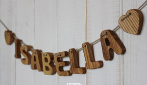 Alphabet en bois nom lettres enfants chambre décoration murale lettre en bois nom <span class=keywords><strong>guirlande</strong></span> - Product Image 2