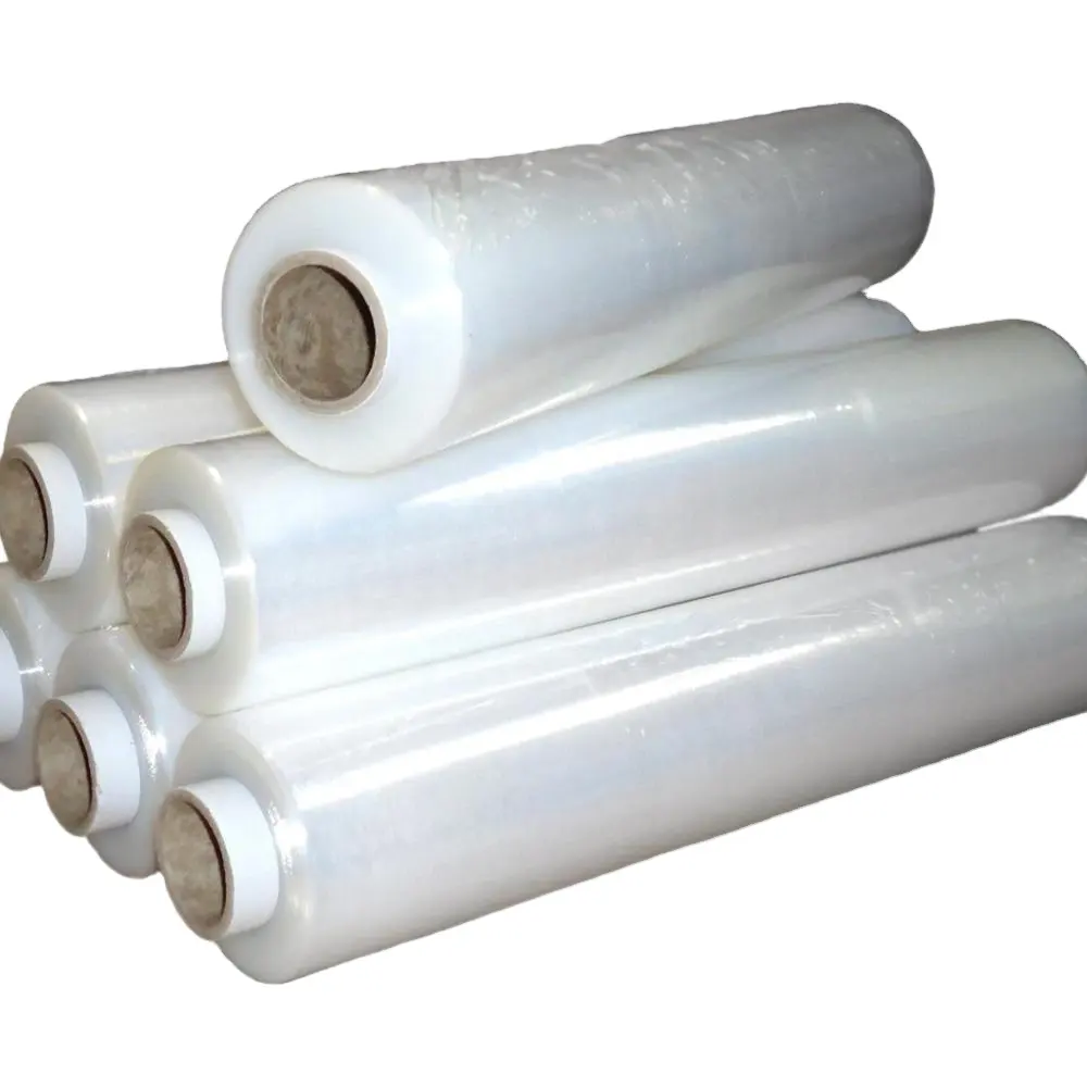 Kemasan industri pelindung paket bungkus Peregangan industri transparan rol bungkus Film susut PE plastik bening air mata Tinggi 500mm