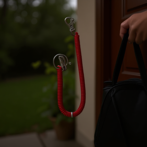 Portachiavi con Molla 26cm Rosso, Meccanismo a Molla per Chiavi e Accessori - Product Image 2