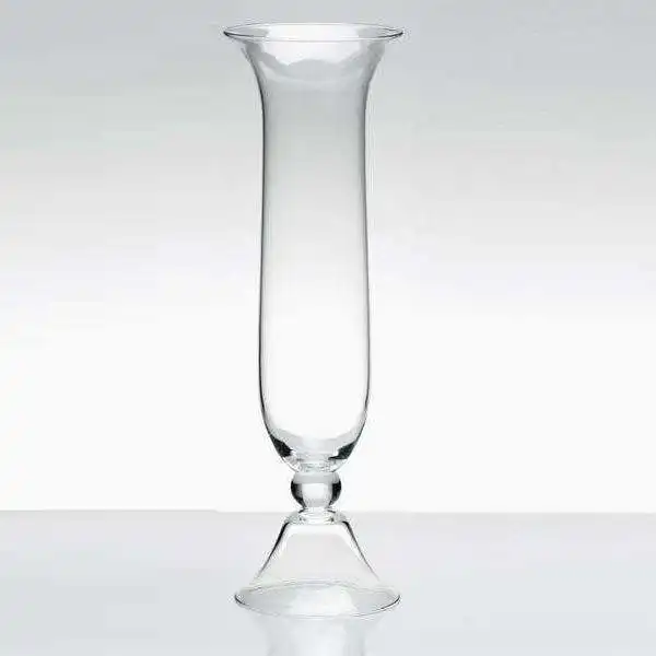 Ev dekor için Modern cam çiçek vazosu şeffaf çiçek vazolar kristal vazo, trompet vazo, büyük trompet vazo