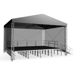 Sistema di palco a traliccio di prospettiva con tetto per piattaforma in alluminio a traliccio per eventi all'aperto