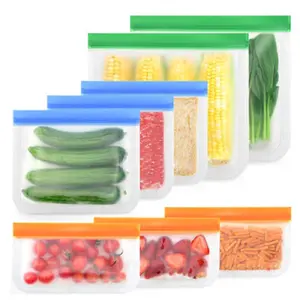 Hot Sale Waterproof Reusable Customized Zip Sandwich Snack Food Storage PEVA Bag