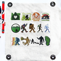 Patch Iron-On Bigfoot Adventure en tissu brodé de couleur verte et feutre PVC écologique pour vêtements chapeaux sacs