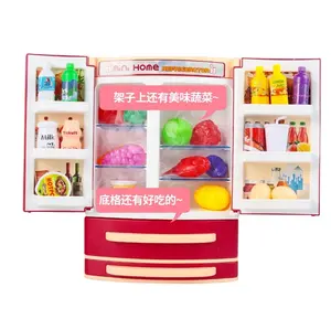 Yüksek kaliteli mini mutfak buzdolabı oyuncaklar sebze aksesuarları seti ve misting sprey pretend oynamak için çocuk kız çocuk