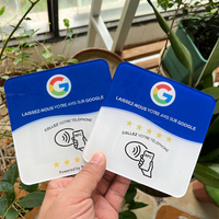 Carte NFC intelligente réutilisable, carte de visite programmable NFC, plaque en acrylique personnalisée pour les avis Google