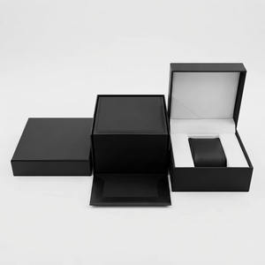 Cajas de Reloj de Cuero de Lujo, Caja de Exhibición de Reloj Negra, Caja de Almacenamiento de Reloj de Alta Calidad, Caja de Regalo - Product Image 1