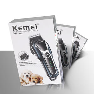 Tondeuse électrique pour animaux de compagnie Kemei KM-1991, lame en acier inoxydable rechargeable, affichage numérique, outil de toilettage pour chiens et chats - Product Image 1