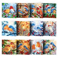 Kit de cartes de vœux de Noël DIY à peindre au diamant, motifs animaux mignons (Panda, Chat, Chien), avec diamants de formes spéciales, ensemble de cartes de vœux de fêtes