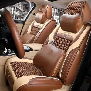 Seat Covers Pu Leather Car Seat Cover Simple With Pillows Full Set Car Leather Multicolor Wholesale 9d Auto Car Save Universal