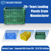 Caisse pliable en plastique perforée, empilable et emboîtable, écologique, pour magasin de détail, options personnalisables