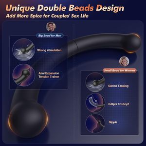 BEISAR - Masajeador de Próstata Vibrador de Doble Extremo, Tapón Anal Vibrador, Tapón Anal Femenino para <span class=keywords><strong>Hombres</strong></span> - Product Image 4