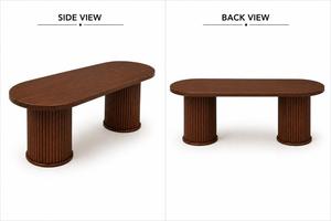 Mesa de Comedor Ovalada de Madera Maciza Nórdica de Lujo al por Mayor para Apartamentos, Muebles Modernos y Sencillos para Comedor - Product Image 2
