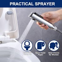 Pulvérisateur de bidet portatif moderne chromé en ABS pour salle de bain, cuisine, accessoire de douche musulmane, toilettes (OEM/ODM)