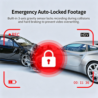 Caméra embarquée WiFi GPS 1080P, mini DVR de voiture 1,47 pouce, objectif unique, grand angle 140°, capteur G, surveillance de stationnement 24H, carte 32G