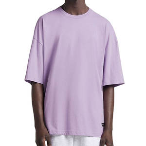 Camiseta Holgada de Diseño, Estilo Urbano, Informal, Cuadrada, Fabricada en 100% Algodón, Cuello Redondo, Camisetas Lisas para Hombre - Product Image 1