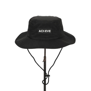 Wholesale Custom Rubber Logo Quick Dry Black Polyester Safari Gorras,Sun Shade Beach Cap,Fisherman Wide Brim <b>String</b> <b>Bucket</b> <b>Hat</b> - Product Image 1