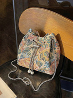 Sac à bandoulière en toile pour femme 2026, sac à main vintage exquis avec chaîne simple, sac à bandoulière croisé
