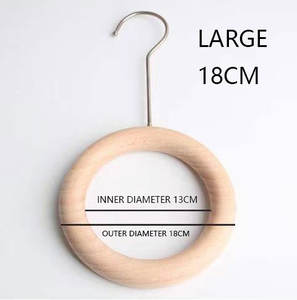 Verstellbarer Runder Kleiderbügel für Unterwäsche, Schals und Tücher mit Magnet aus Natürlichem Buchenholz - Product Image 4