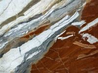 Dalles de quartzite de silice breccia SH STONE, orange design, pour hôtels et clubs modernes, finition polie brillante, pour cuisines, salles de bain et intérieurs.