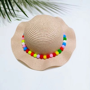 Bebé colorido niños sombreros de paja al por mayor playa visera verano sombreros de paja gorras viaje niños Surf sombrero de paja - Product Image 4
