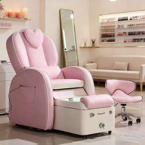 Chaises de salon beauté rose Mobilier de salon Chaise de salon Manucure moderne <span class=keywords><strong>Massage</strong></span> électrique Chaises de pédicure Ensembles roses de luxe - Product Image 6