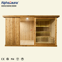 Sauna Villa Luar Ruangan Elektrik dengan Cold Plunge dan Lampu Merah Tradisional Fungsi Ganda dalam Satu Ruangan Kayu yang Dapat Disesuaikan
