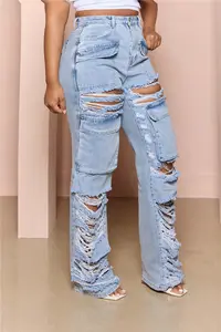 DGS139 Hot Selling Women Ripped Jeans Spring 2024 Fashion With Low Price
