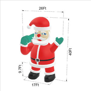 Décoration de Noël Extérieure Personnalisée, Modèle de Père Noël Gonflable Géant 3D, Matériel PVC, Garantie 3 Ans - Product Image 6