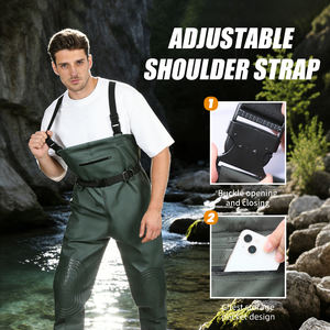 กางเกงตกปลากันน้ํากางเกงผ้าโพลีเอสเตอร์ระบายอากาศ PVC คุณภาพสูงที่กําหนดเองขายตรงจากผู้ผลิตที่เป็นกลาง - Product Image 6